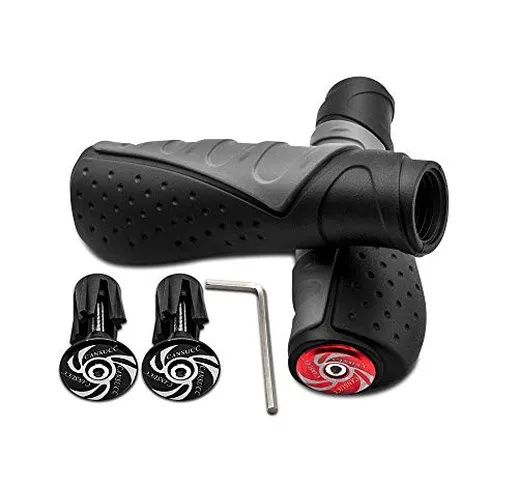 BeiLan 2pcs Bici Manopole Manubrio Universale impugnature in Gomma ergonomica Antiscivolo...