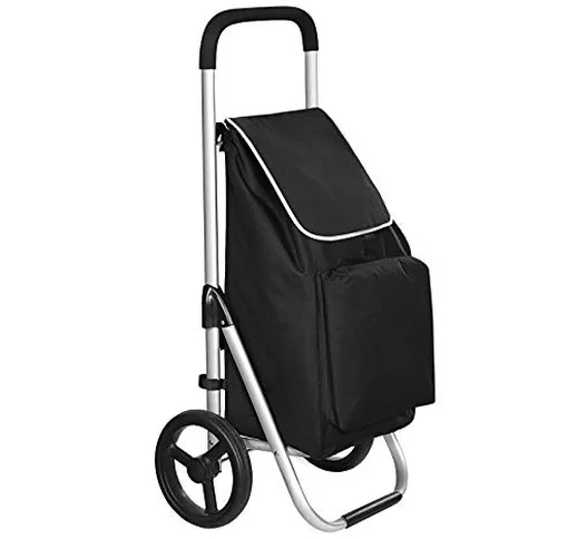 SONGMICS Carrello Portaspesa Pieghevole con Rotelle, Carrello della Spesa Leggero con Bors...