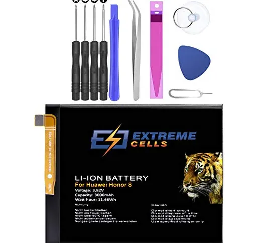 Extremecells Batteria per Huawei P8 P9 2017 P10 P20 Lite Batteria Accu HB366481ECW + Set d...