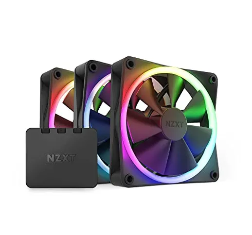 NZXT F120 RGB Fans - RF-R12TF-B1 - Personalizzazione avanzata dell'illuminazione RGB - Raf...