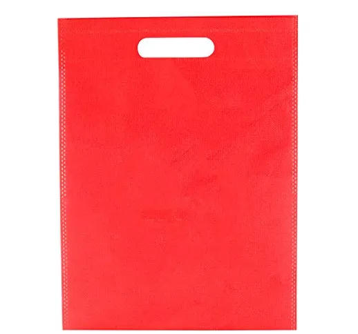 Eurofides® 100 Shopper Borse TNT Manico fustellato a Fagiolo cm.30x45 Colore Rosso