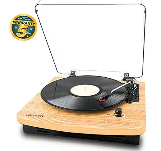 Lauson CL608 Giradischi Vinile Bluetooth | USB | Convertitore da Vinile a MP3 | Lettore vi...