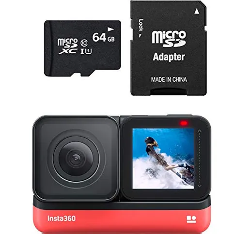 Insta360 ONE R 4K 64GB Edition UK con obiettivo grandangolare 4K Mod plus scheda di memori...