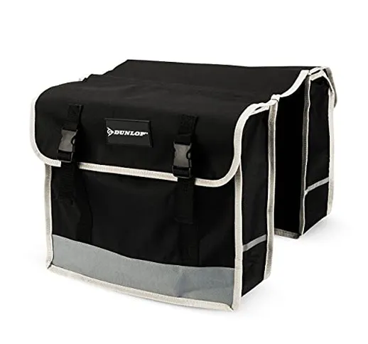 Dunlop Vehicle Pannier, Borsa Doppia per Bici Unisex Adulto, NeroGrigio, 0