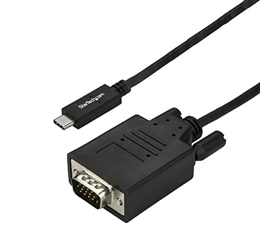 StarTech.com Cavo USB-C a VGA da 3m - 1920 x 1200 - Nero - Adattatore USB Tipo C