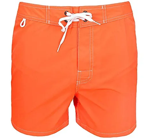 SUNDEK Costume Uomo Original - BS/RB - Low Rise 14" Fluo Orange#8 Pantaloncino Shorts Mare...