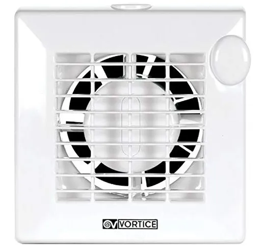 Vortice Aspiratore Elicoidale da Muro da Bagno con Timer elettronico Portata 70 m3/h Diame...