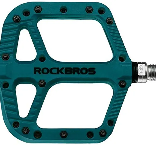 ROCKBROS Pedali per Bici MTB in Nylon ASSE 9/16 Universali Impermeabile Antiscivolo Antipo...