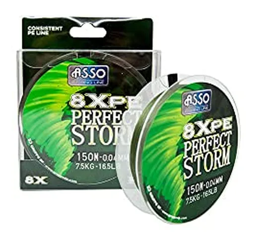 ASSO 8X PE PERFECT STORM - 0.04 mm, 150 m, bobina, GREEN