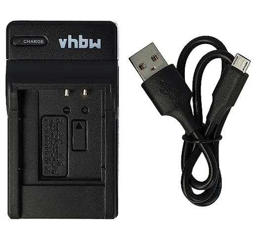 vhbw Caricabatterie USB compatibile con Fotocamera batteria Pentax D-Li78, D-Li92.