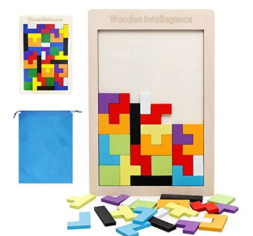 40 pezzi di puzzle di intelligenza in legno puzzle giocattolo per bambini puzzle box cerve...