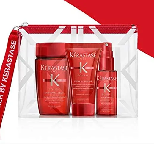 kerastase Kit mini size soleil shampoo 80ml + crema 50ml + spray 45ml + pochette omaggio