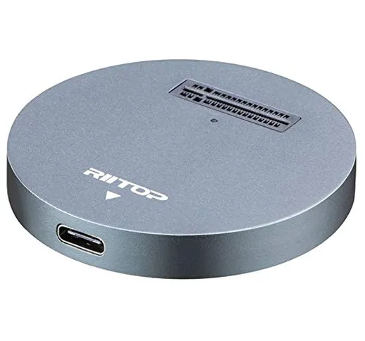 Adattatore NVMe a USB C Docking Station, RIITOP M.2 PCIe NVMe SSD a USB 3.1 C Reader Adatt...