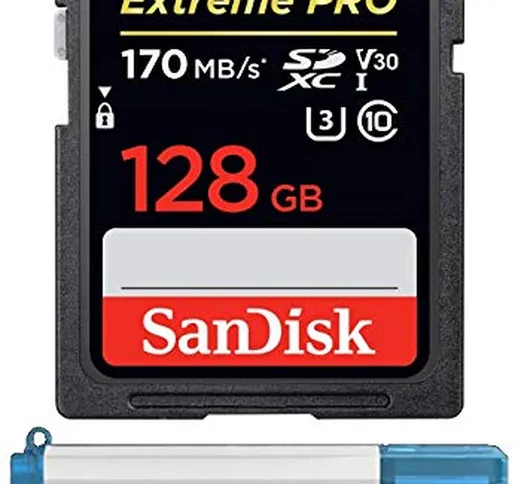 SanDisk 128GB SDXC Extreme Pro Memory Card Works with Canon EOS R, M50, M100 Mirrorless Ca...