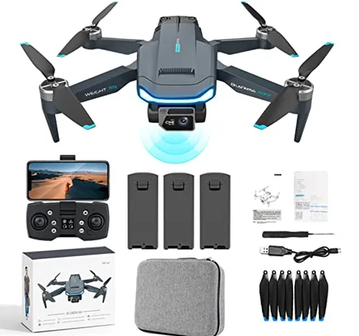 Drone GPS con Telecomando, Con Doppia Fotocamera 4K Per Adulti, Droni Professionali Con Mo...