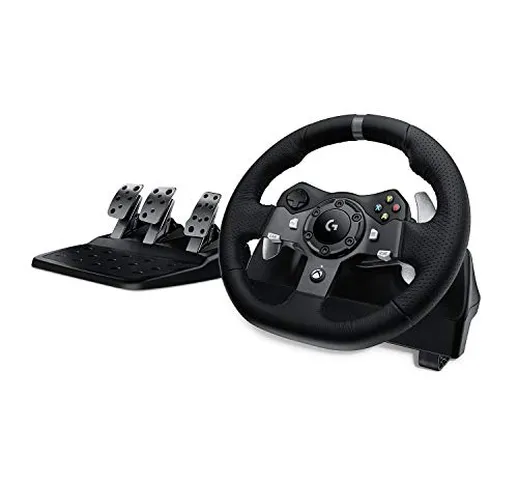 Volante da Corsa e Pedali Logitech G920 Driving Force, per Xbox One, Amp e PC, Spina UK