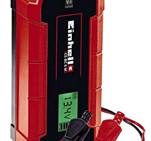 Einhell CE-BC 6 M Caricabatteria auto (220-240 V, di carica 12 V, per batterie 3-150 Ah, c...