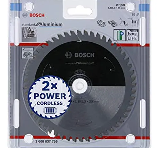 Bosch Professional 2608837756 Lama Standard for Aluminium Alluminio, 150 x 20 x 1.8 mm, 52...