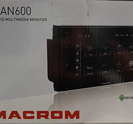 Macom M-AN600 Sorgente Senza Lettore CD, 2 DIN 6,2" con ANDROID, Bluetooth, 2 USB