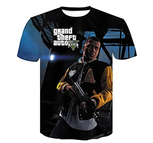 DraSports T-Shirt Adulto Unisex Theft Auto Game GTA 5 Magliette estive da Uomo Cool Gta5 M...