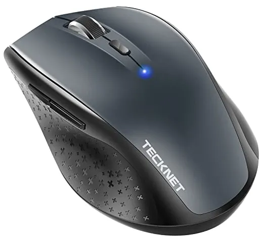 TECKNET Alpha Mouse Bluetooth 3200 DPI con 6 Livelli Regolabile, Mouse Senza Fili per Wind...