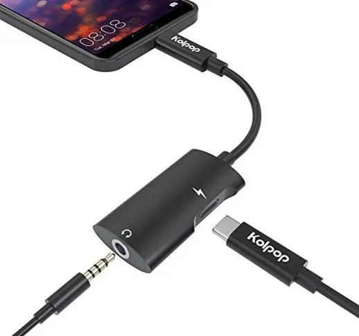 Kolpop Jack USB C, 2 in 1 Aux USB Tipo C Adattatore Jack Cuffie 3,5 mm Audio Adattatore co...