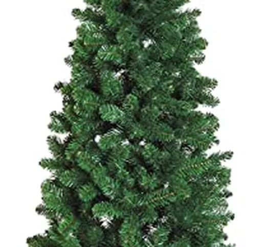 Albero di Natale VERDE Artificiale Slim con 200/400 Rami Supporto in Metallo Altezza 120/1...