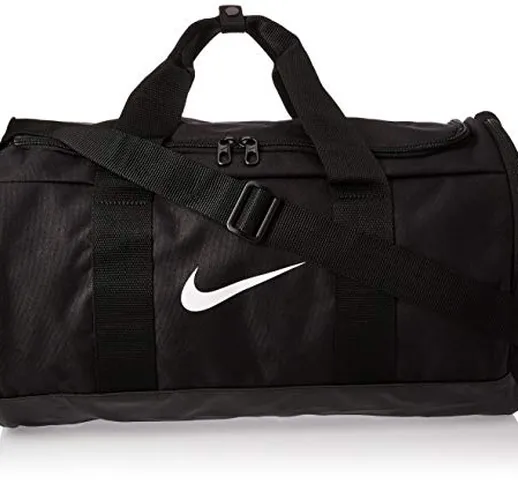 Nike W Nk Team Duffle, Borsa Palestra Donna, Nero (Black/Black/White), 24x15x45 Centimeter...