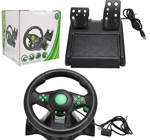 Heayzoki Volante per PC, Gioco del Volante per Xbox One Volante per Auto da 180 Gradi Guid...