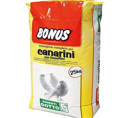 Sementi Dotto Bonus SD3 con Biscottini 25kg, Mangime per canarini
