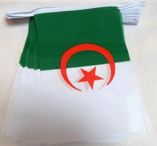AZ FLAG Ghirlanda 6 Metri 20 Bandiere Algeria 21x15cm - Bandiera ALGERINA 15 x 21 cm - Fes...