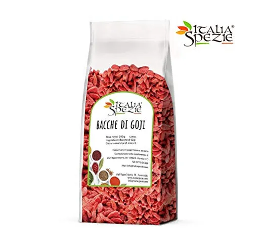 Bacche di goji senza zucchero aggiunto 250 g - goji berries 100% naturale super food - fru...