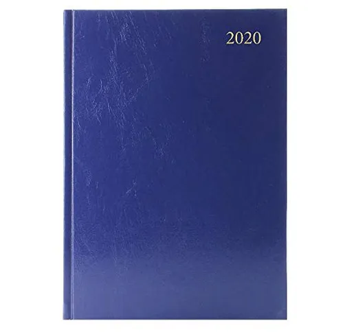 Agenda da scrivania, formato A4, giorno per pagina, appuntamenti 2020, blu