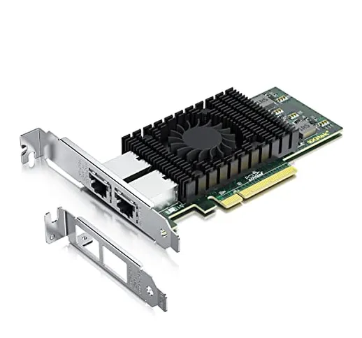 10Gtek® Scheda di Rete 10GbE PCIE Intel X540-T2 per X540-BT2 Chip, Dual Porte RJ45, 10Gbit...