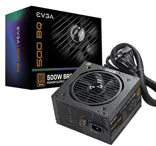 EVGA 500 BQ, 80+ Bronzo 500W, Semi modulare, FDB Fan, Alimentazione 110-BQ-0500-K3