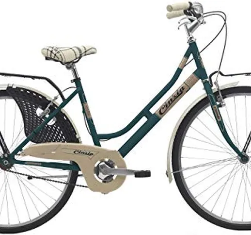 Cicli Cinzia Bicicletta 26" Citybike Donna Friendly, Senza Cambio, V-Brake Alluminio, Verd...