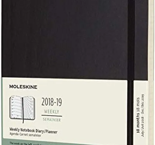 Moleskine 2018 - 2019 Agenda Settimanale 18 Mesi, con Spazio per Note, Extra Large, Copert...