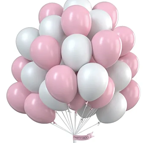 PartyWoo Palloncini rosa, Confezione da 100 palloncini da 10 pollici con palloncini rosa,...