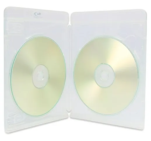 Amaray Vortex Eco-Lite - 50 custodie doppie 3D trasparenti per Blu-ray a 2 dischi in confe...