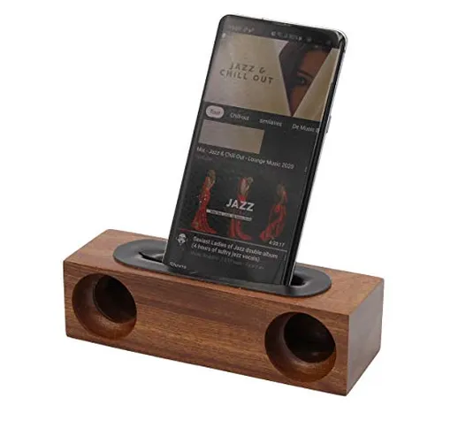 Altoparlante naturale per smartphone, AMPLIFICATORE in legno naturale per telefono, Altopa...