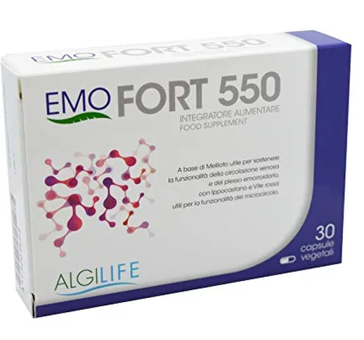 EMOFORT 550 Integratore Alimentare - 30 Capsule vegetali, per la funzionalita della circol...