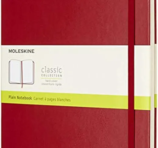 Moleskine Notebook Classic con Pagine Bianche, Taccuino Copertina Rigida e Chiusura ad Ela...