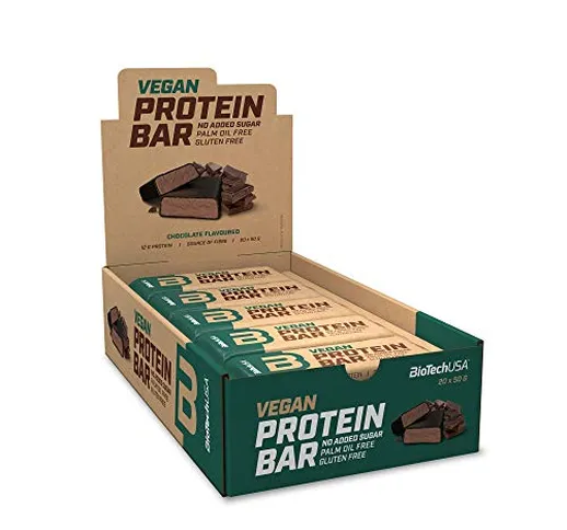 BioTechUSA Vegan Protein Bar, barretta proteica senza glutine e lattosio, con fonti protei...
