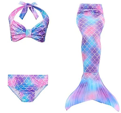 Le SSara 2018 Girls Colorful Swimwear Pattern Swimwear 3Pcs Bikini Set Costume da Bagno pe...