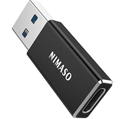 Nimaso Adattatore USB C a USB 3.0, Adattatore USB C Femmina a USB A Maschio Doppia Faccia...