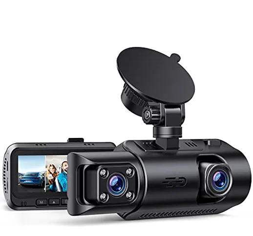 4K Dash Cam Doppia Telecamera per Auto con GPS, 3840x2160P Frontale Dash Cam con Visione N...