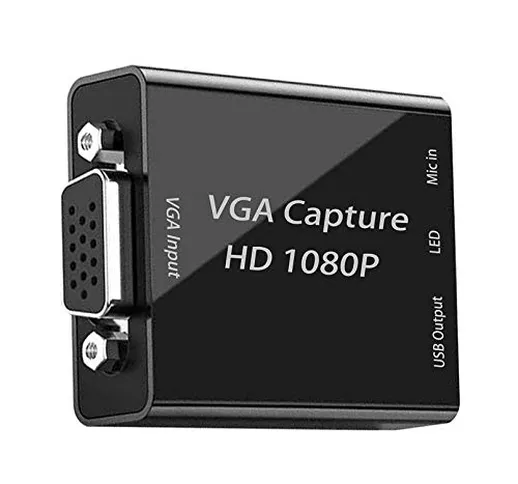 GRACETOP Scheda di acquisizione Video VGA, 1080p30hz Dispositivo di acquisizione da VGA a...