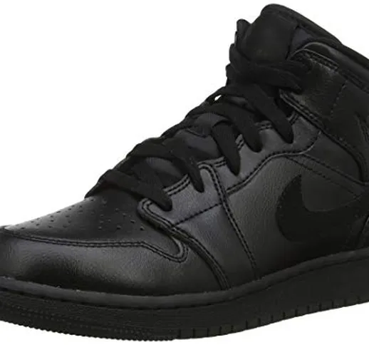 Nike Air Jordan 1 Mid (Gs) Scarpe da Basket Bambini e Ragazzi, Nero (Black 090, 39 EU