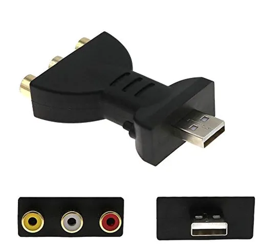 Ganmaov Adattatore convertitore Audio Video, Cavo Adattatore Audio e Video Femmina da USB...