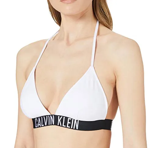 Calvin Klein Triangle-RP Parte Superiore del Bikini, Pvh Classic Bianco, S Donna